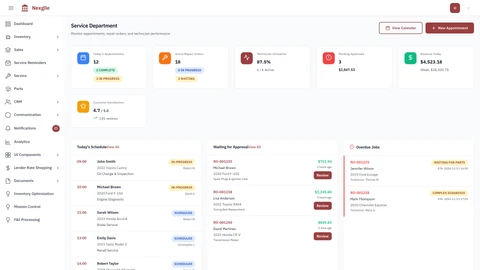 Service Department Dashboard